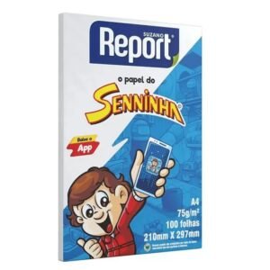 Papel sulfite A4 - 75g - 100 folhas - Branco - Senninha - Report