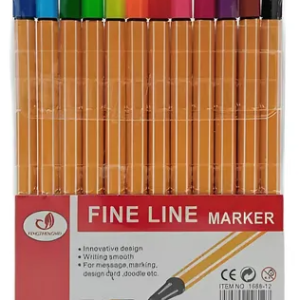Caneta Fine Line - 12 cores - Importado