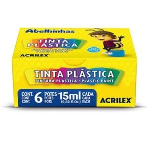 Tinta plástica 15ml - 06 cores - Acrilex