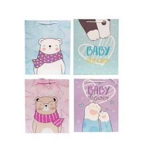 Sacola para presente estampada 18 x 23 x 10 (ursinho baby) - Kaz