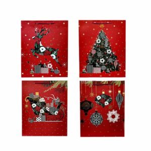 Sacola para presente estampada 18 x 23 x 10 (natal) - Kaz