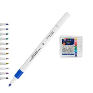 Pincel marcador artístico com 12 cores - Tinta Acrílica - Kaz