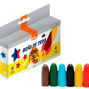 Giz de cera jumbo | Gizão de cera | Meu 1º giz de cera | 6 cores | BRW