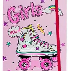 Caderno Diário com Elástico - Girls - 80 folhas - Kaz