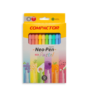 Caneta Hidrográfica Neo-Pen Pastel - 12 cores - Compactor