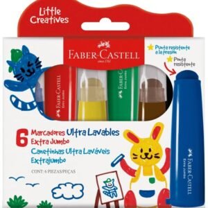 Caneta Hidrográfica - extra jumbo - 6 cores - Faber