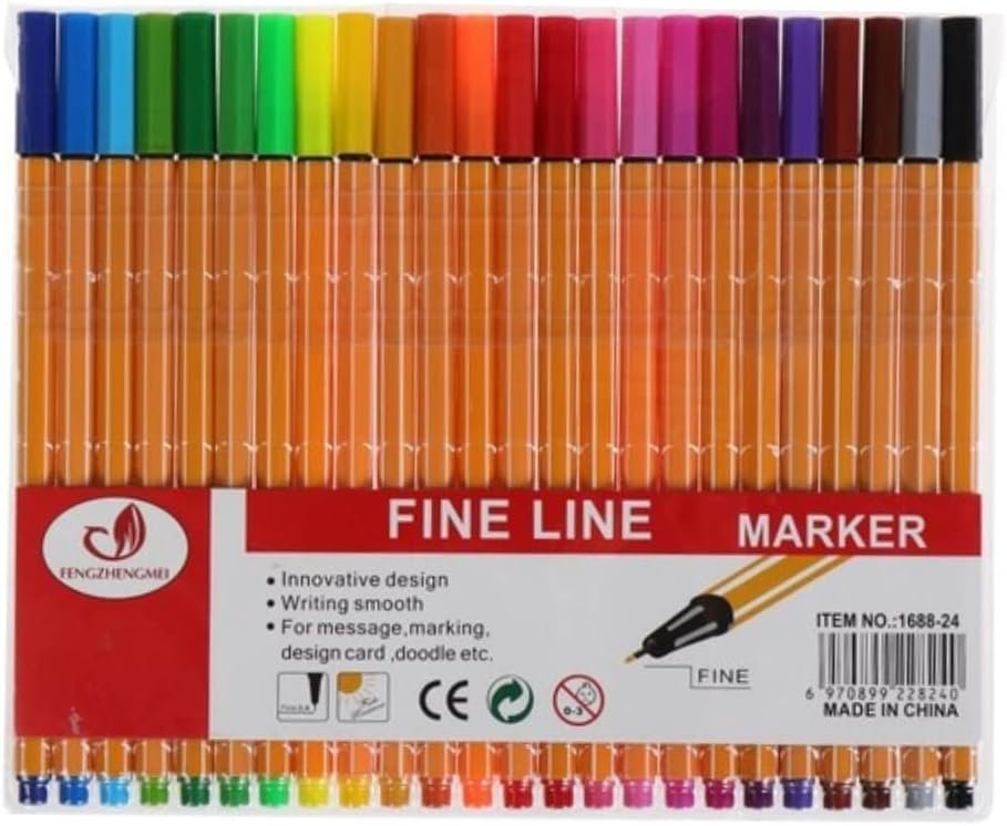 Caneta Fine Line - 24 cores - Importado