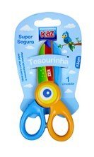 Tesoura escolar para massinha (13 cm) - Kaz - Azul