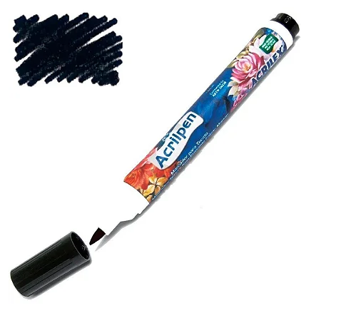 Caneta para marcar tecido - Preta - Acrilex