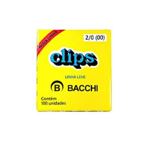 Clips de papel 2/0 - 100 un. - Bacchi