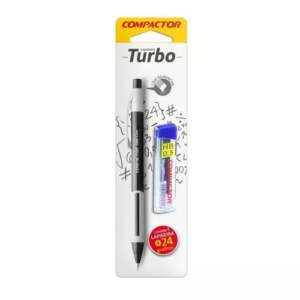 Lapiseira Turbo 0,5mm + 24 grafites - Compactor