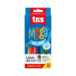Lápis de Cor Mega Soft Color - 12 Cores