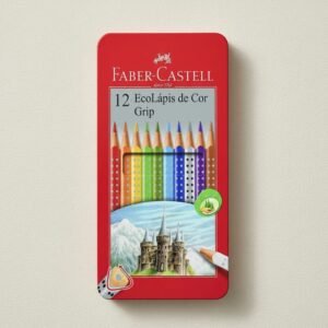 Lápis de cor Eco Grip Lata - 12 cores - Faber-castell