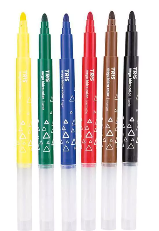 Hidrocor Ponta Grossa Mega Hidro Color - 6 Cores - Imagem 2